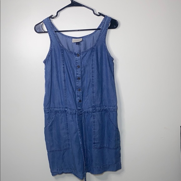 Universal Thread Blue Buttoned Scoop Neck Mini Dress - Picture 1 of 6